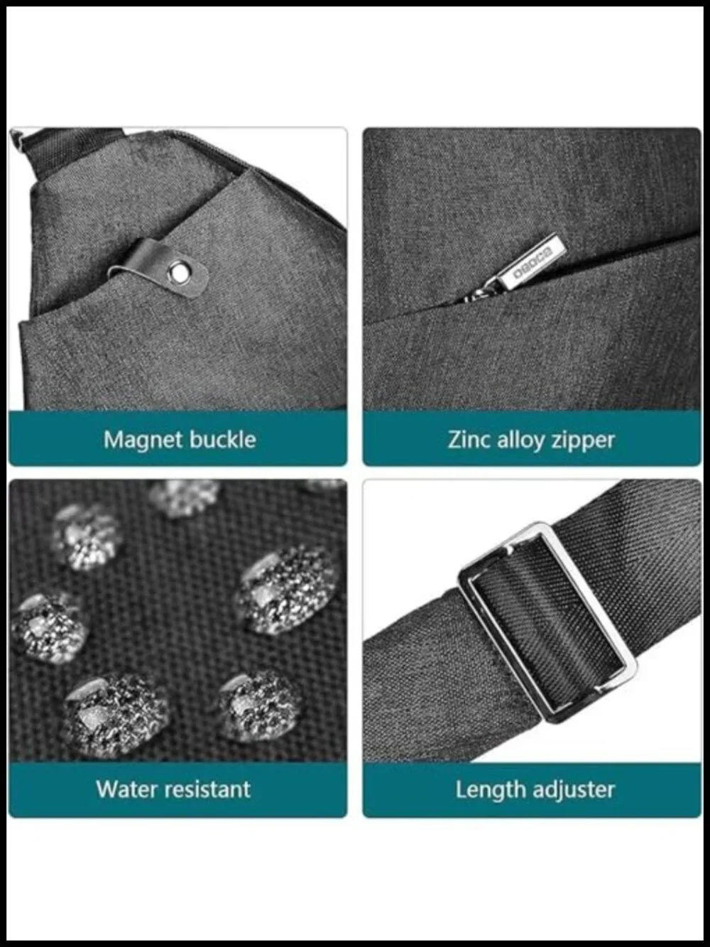 Water-Resistant Anti Theft Crossbody Sling Bag with RFID, Multi-Pocket,